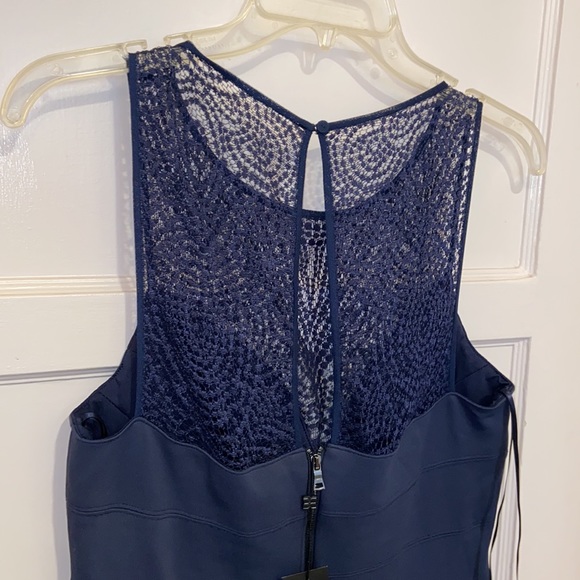 NEW BCBG MAX AZRIA SOPHIANA BANDAGE DRESS CORSET BODYCON LACE SZ 10 NAVY BLUE - Picture 8 of 13